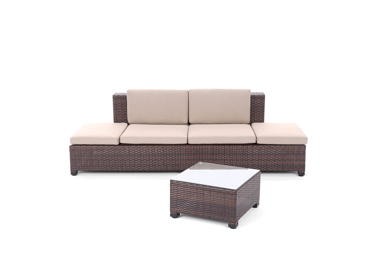 Sofa ogrodowa Neapol Brown Mat / Brown Melange