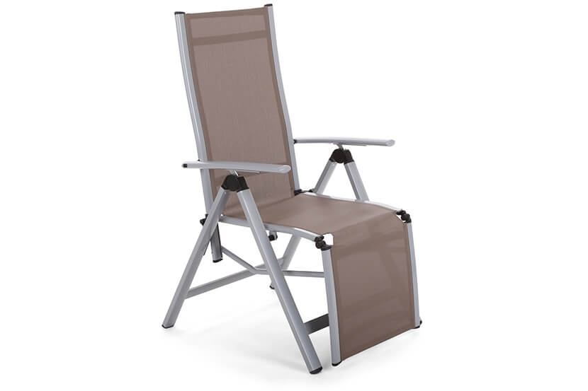 Krzesło ogrodowe aluminiowe Relax Silver / Taupe