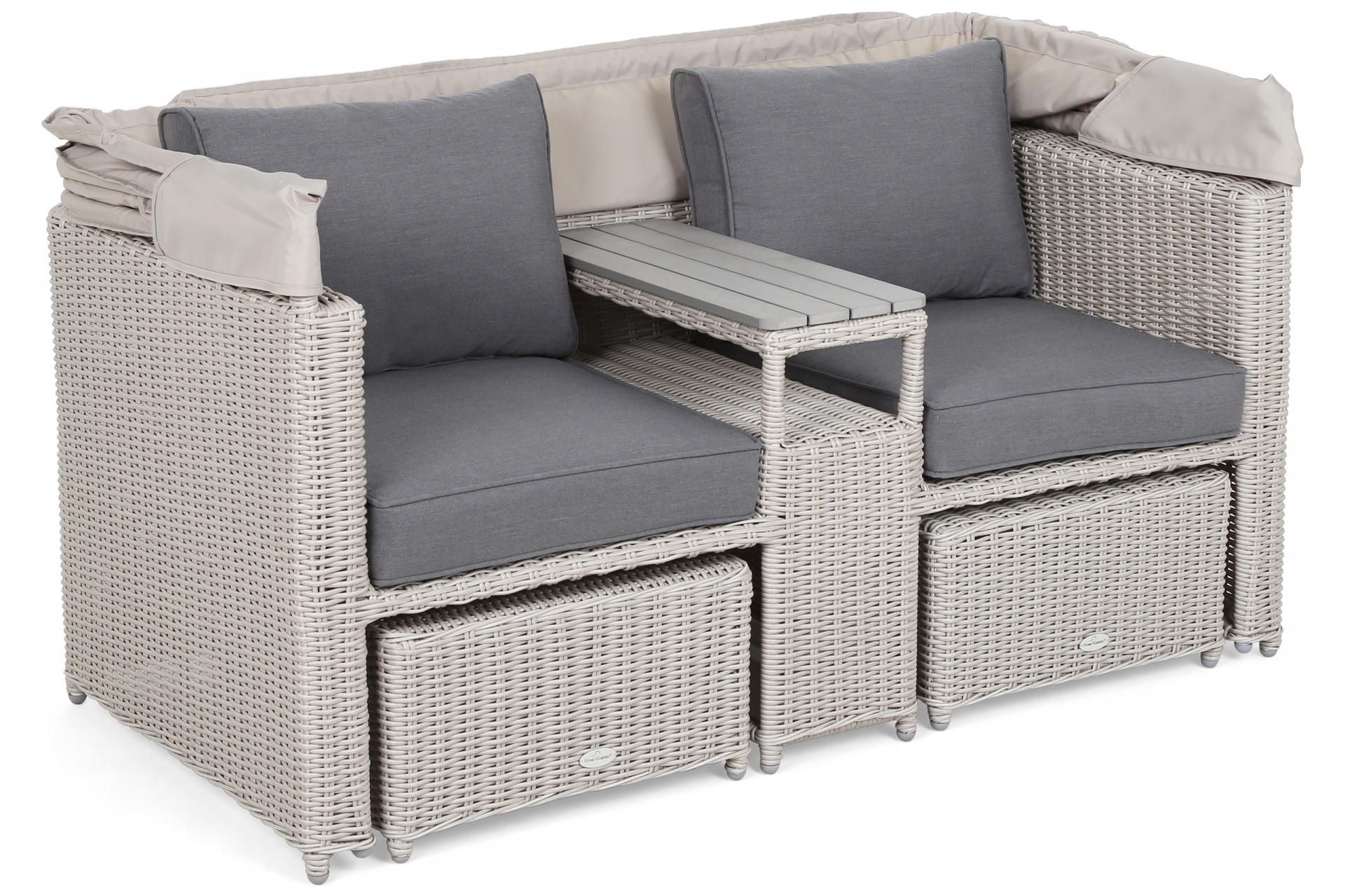 Sofa ogrodowa z baldachimem Missouri White / Grey