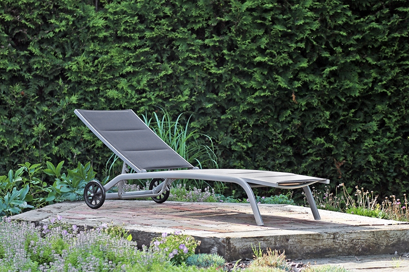 Leżak ogrodowy aluminiowy Olivier Grey / Taupe