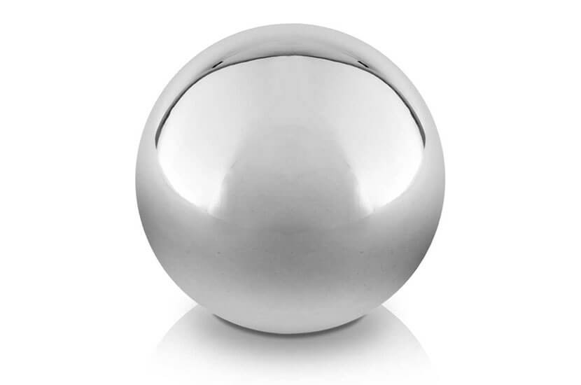 Dekoracyjna kula wykonana z ceramiki srebrnej, średnica 19 cm - 2 sztuki 