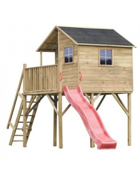 Drewniany domek ogrodowy dla dzieci - Jacek max ze ślizgiem