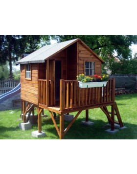 Drewniany domek ogrodowy dla dzieci - Jacek - bez ślizgu