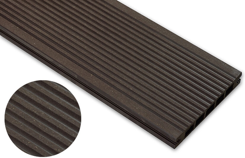 Deska szlifowana – ciemny brąz – wąski rozstaw 2400x145x24 mm