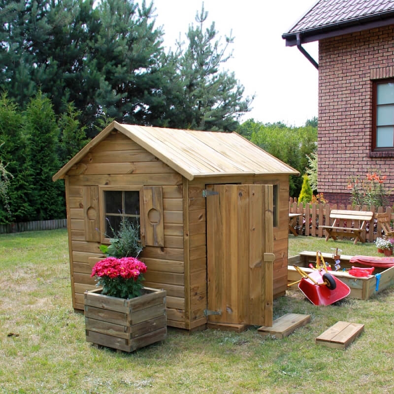 Drewniany domek ogrodowy dla dzieci - Wiesio