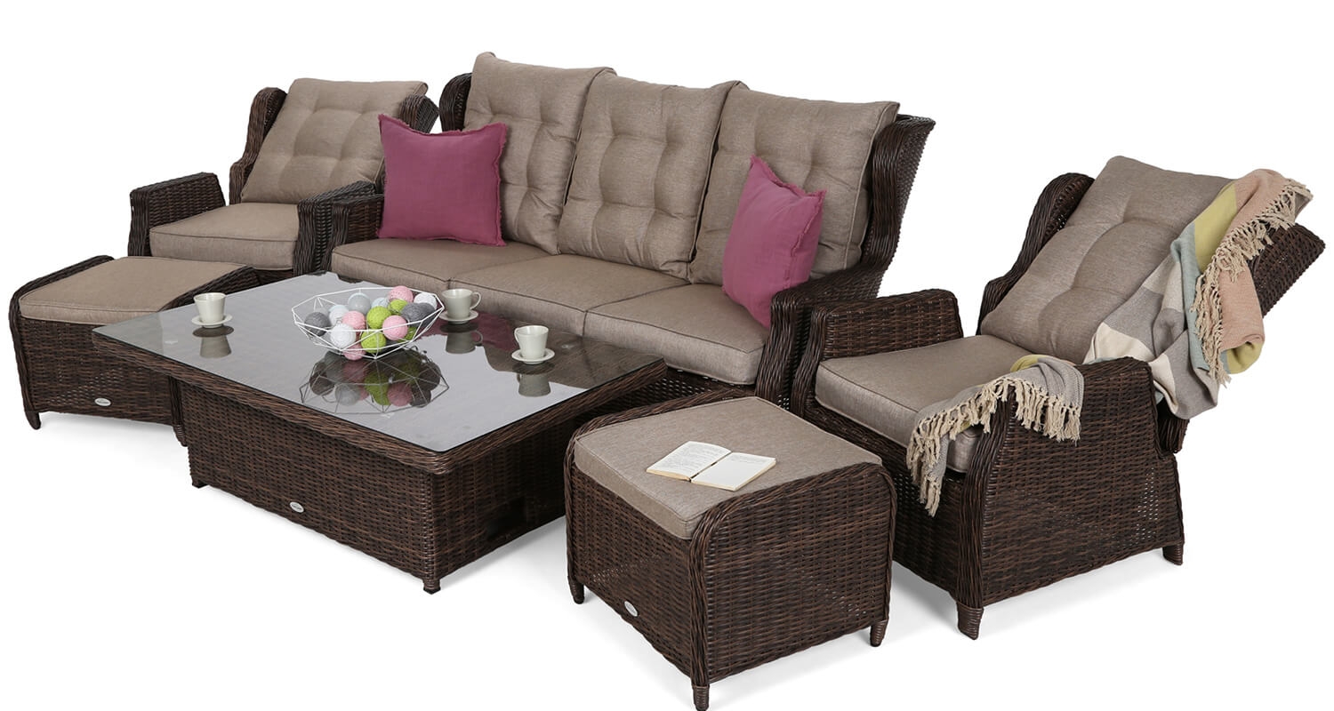 Meble ogrodowe technorattanowe Kalifornia Brown Mat / Brown Melange