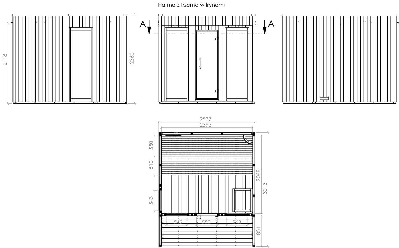 Sauna zewnętrzna-ogrodowa Harma 3x2.5 m